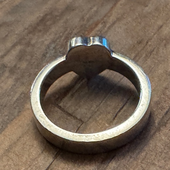 GUCCI Heart Solid 925 Sterling Silver Trademark Ring Size 16 Authentic US: 7.5 - Picture 5 of 6